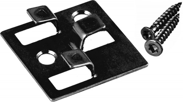 100 Gunreben WPC Befestigungsclips aus Edelstahl, 4 mm Fuge, schwarz, inkl. Schrauben, ausreichend für ca. 35 lfm bzw. 5 m² Terrassendielen