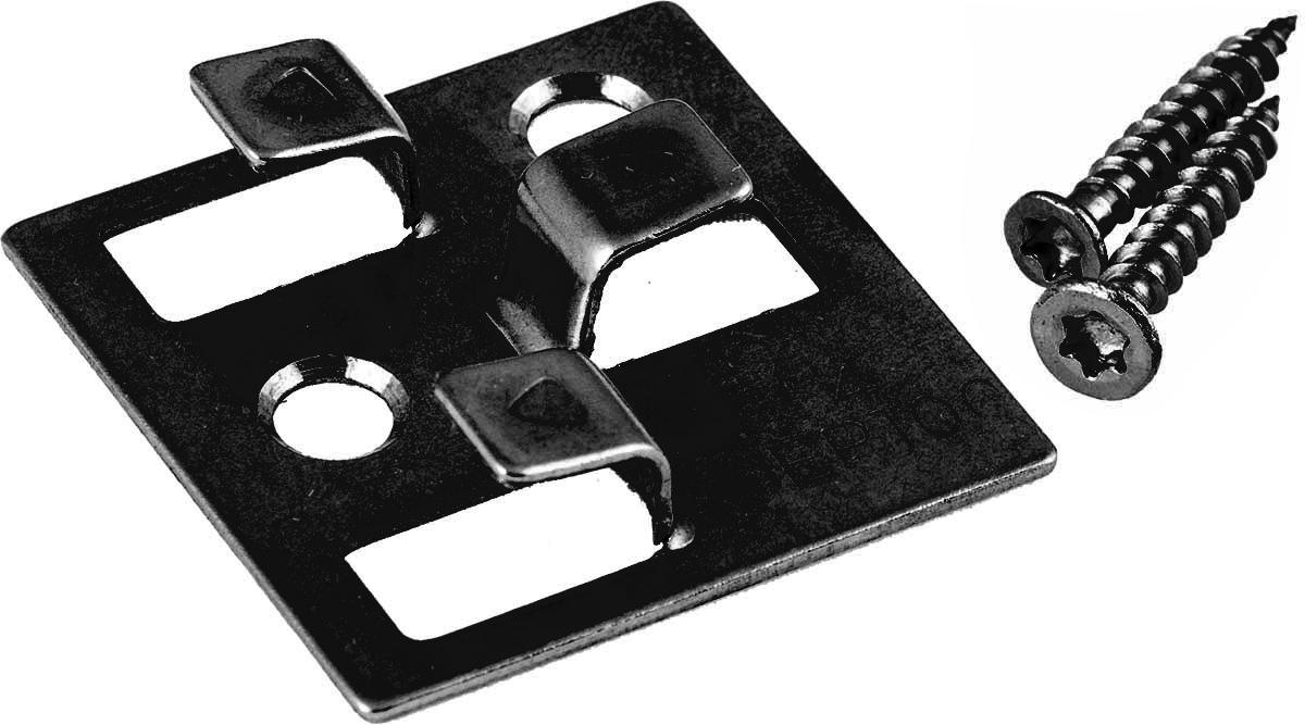 100 Gunreben WPC Befestigungsclips aus Edelstahl, 4 mm Fuge, schwarz, inkl. Schrauben, ausreichend für ca. 35 lfm bzw. 5 m² Terrassendielen